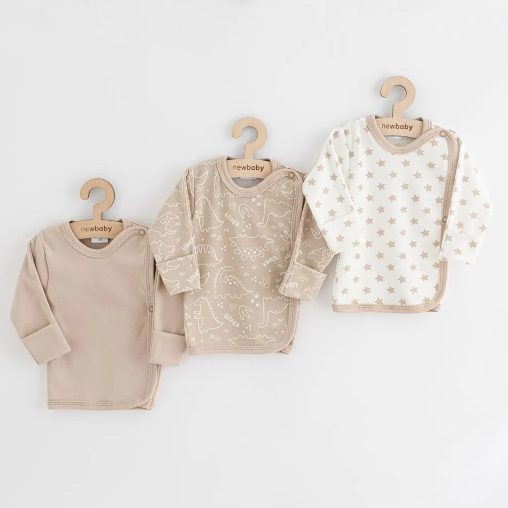 Dojčenská košieľka New Baby Classic II Uni 3ks béžová, vel. 50
