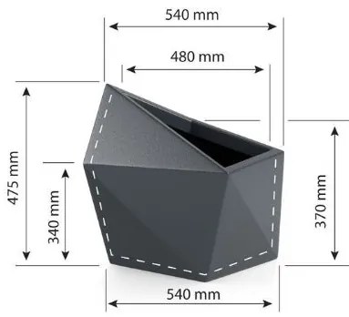 Zahradní květináč ASTRO 48 cm atracitový