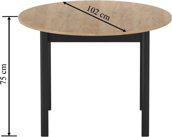Vintino Jedálenský stôl ASTRON  102–144 cm – dub zlatý craft / čierna