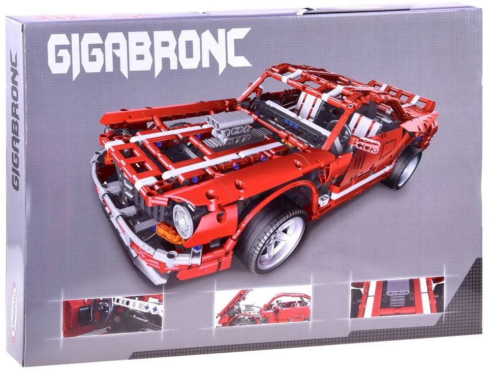 GIGABRONC Stavebnica na výrobu veľkého športového autíčka červené