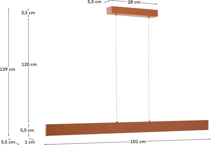 LED závesné svietidlo v terakotovej farbe s kovovým tienidlom Boadella – Kave Home