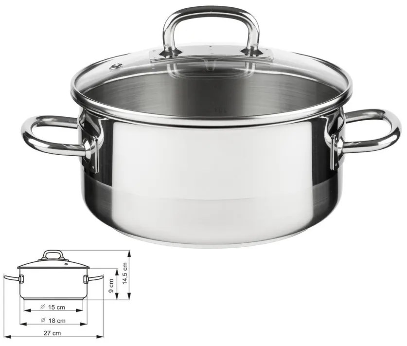 Kastról nerez + pokr. 18cm/2,0L PROFESSIONAL kolimax
