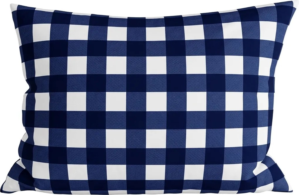 Obliečka na vankúš z mikrovlákna NAVY GINGHAM 70x90 cm, modro-biely