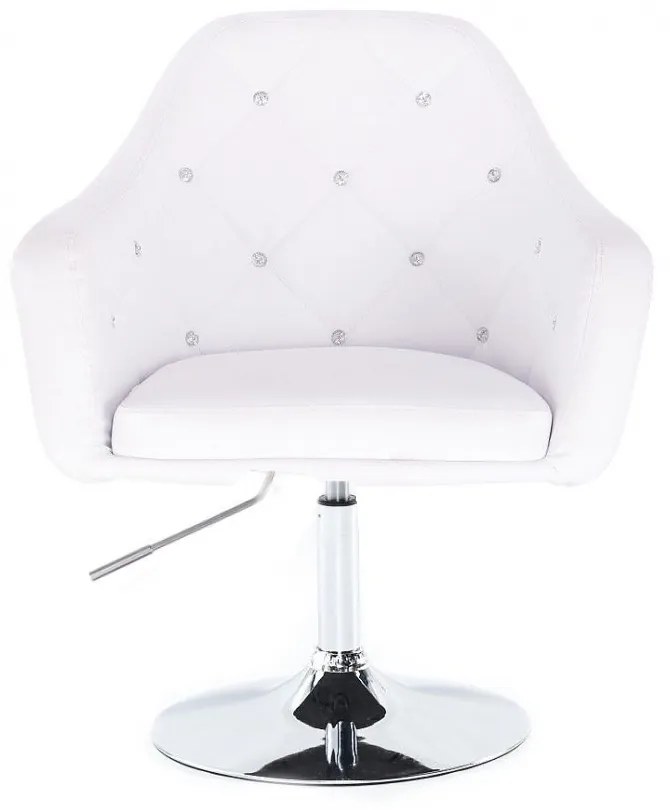 LuxuryForm DESIGN Kreslo ROMA na striebornom tanieri - biele