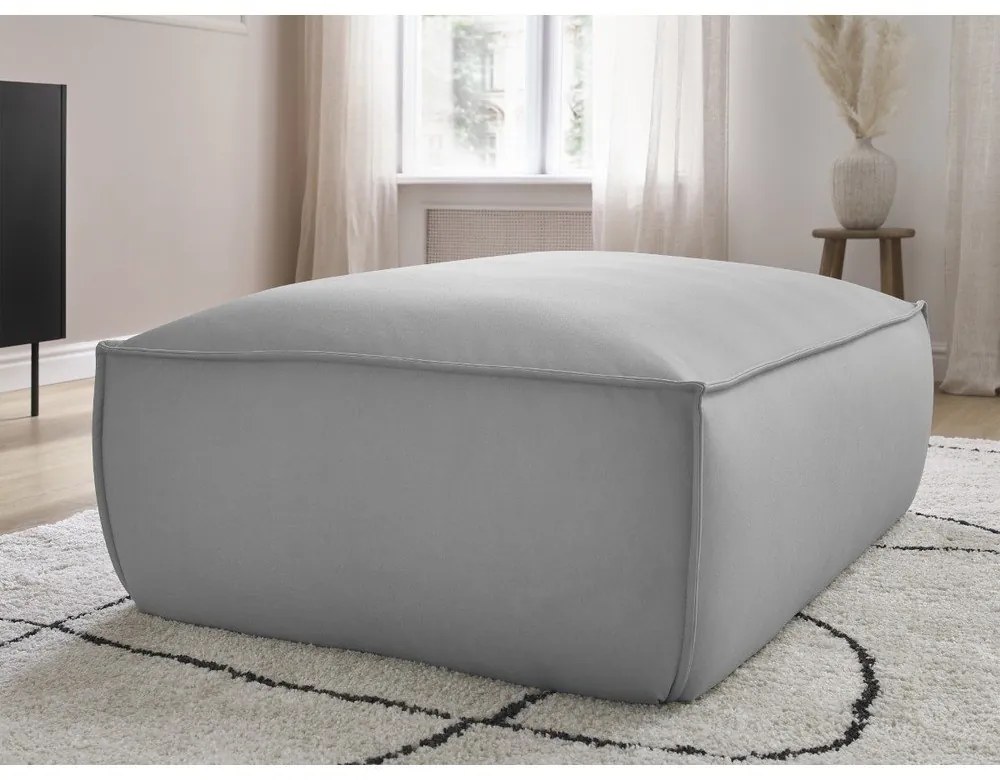 Svetlosivá podnožka z imitácie kože Boheme – Bobochic Paris