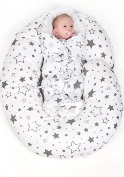 NEW BABY Univerzálny dojčiaci vankúš v tvare C New Baby XL Zvieratká biely