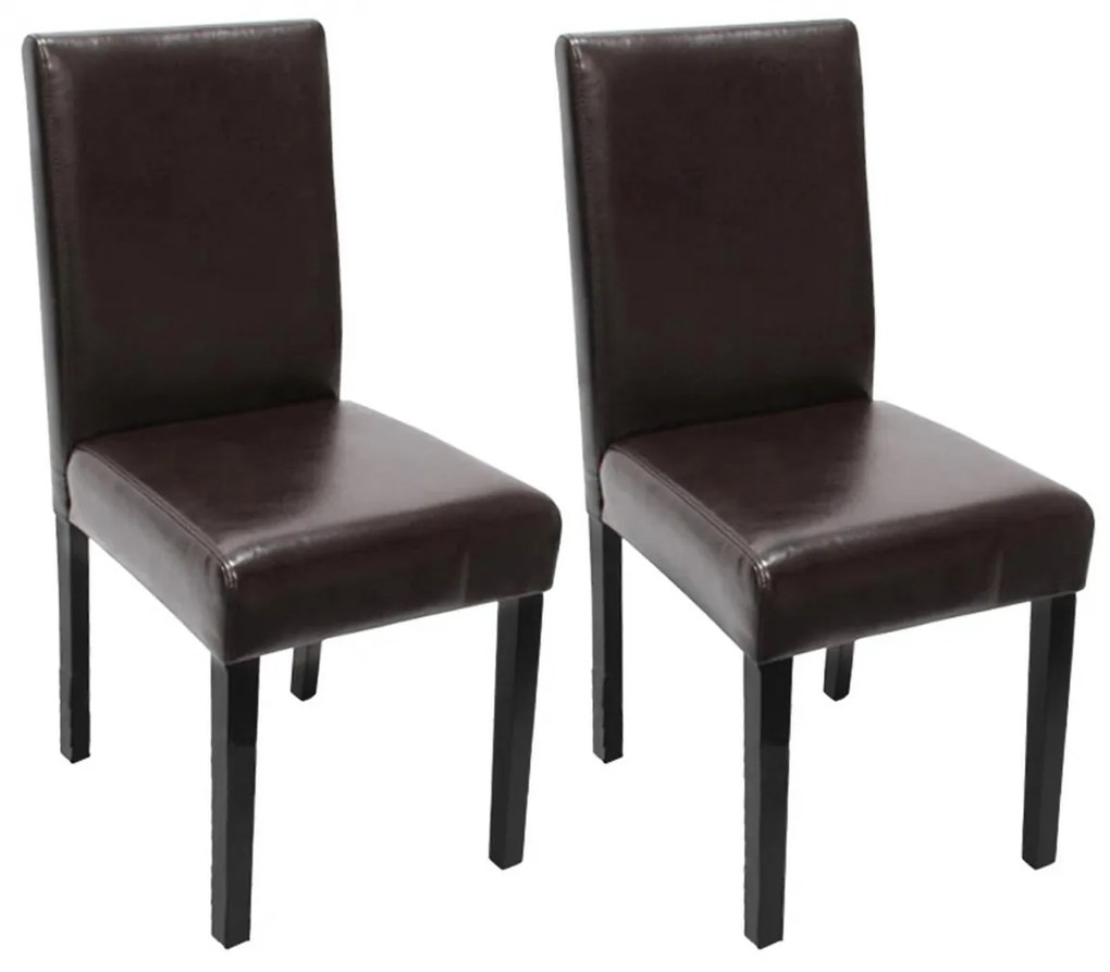 Jedálenská stolička Litta (SET 2 ks), tmavé nohy - Hnedá