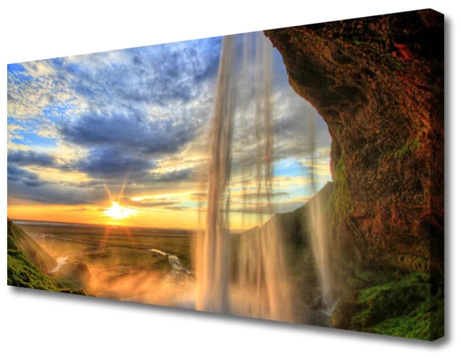 Obraz na plátne Vodopád príroda 125x50 cm