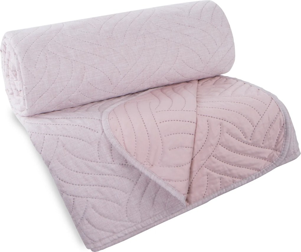 PREHOZ NA POSTEĽ LEN 200X220 CM RUŽOVÝ