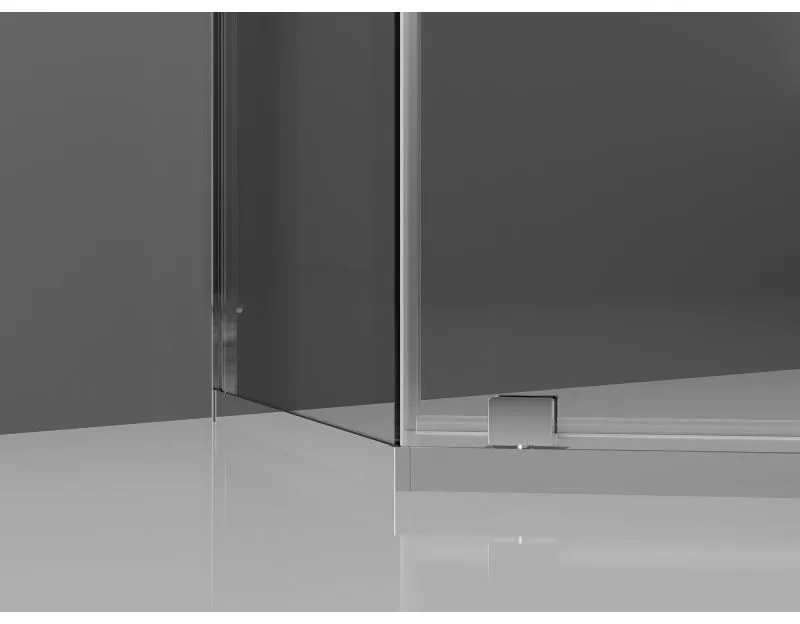 Mexen Exo, päťuholníkový sprchový kút s výklopnými dverami 80 x 80 cm, 6mm číre sklo, chrómový profil, 812-080-080-01-00