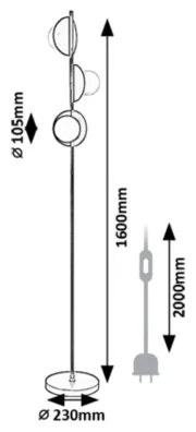 Rabalux 74223 - Stojacia lampa JULES 3xG9/5W/230V