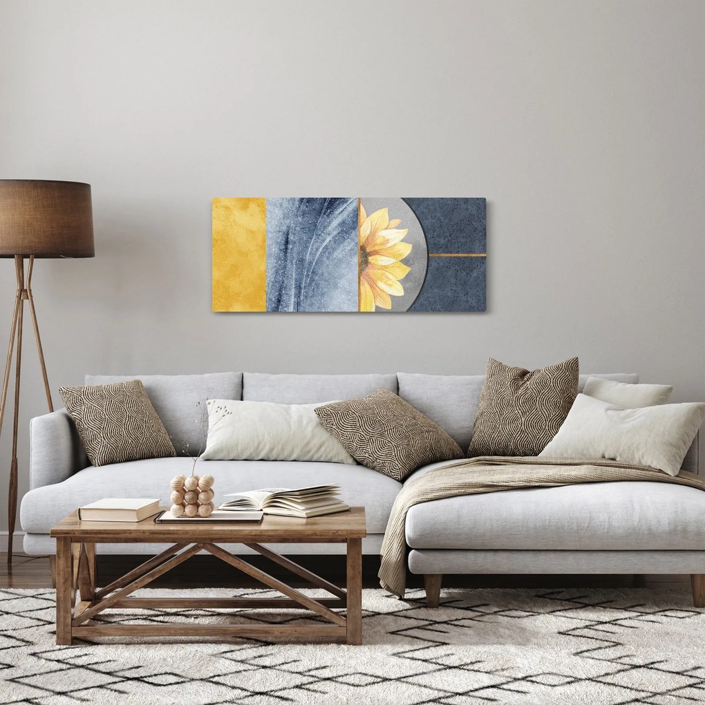 Obraz - Tvary a kvet (120x50 cm)