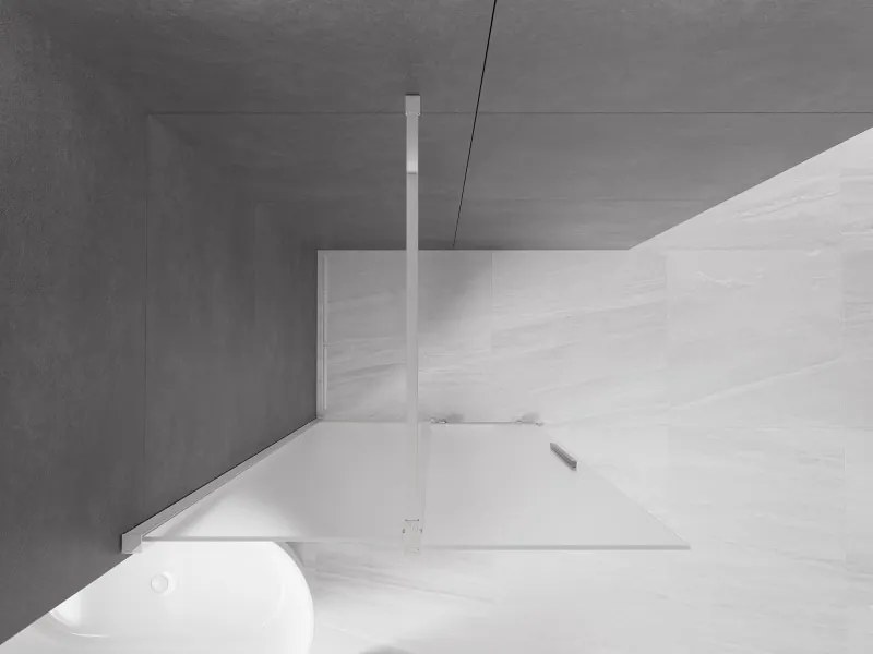 Mexen Velar, sprchová zástena s posuvnými dverami Walk-in 100 x 200 cm, 8mm sklo námraza, chrómová, 871-100-000-33-01