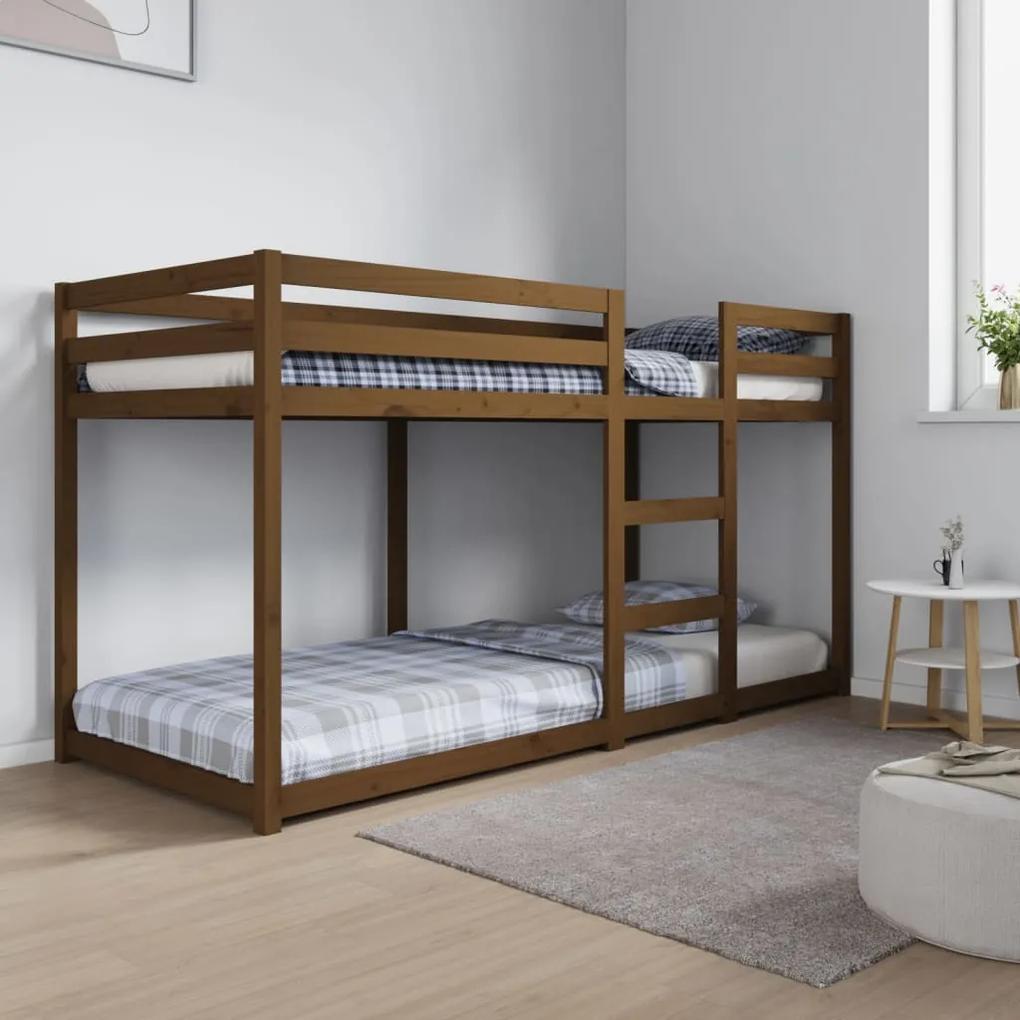 Poschodová posteľ medovo-hnedá 80x200 cm borovicový masív 821652