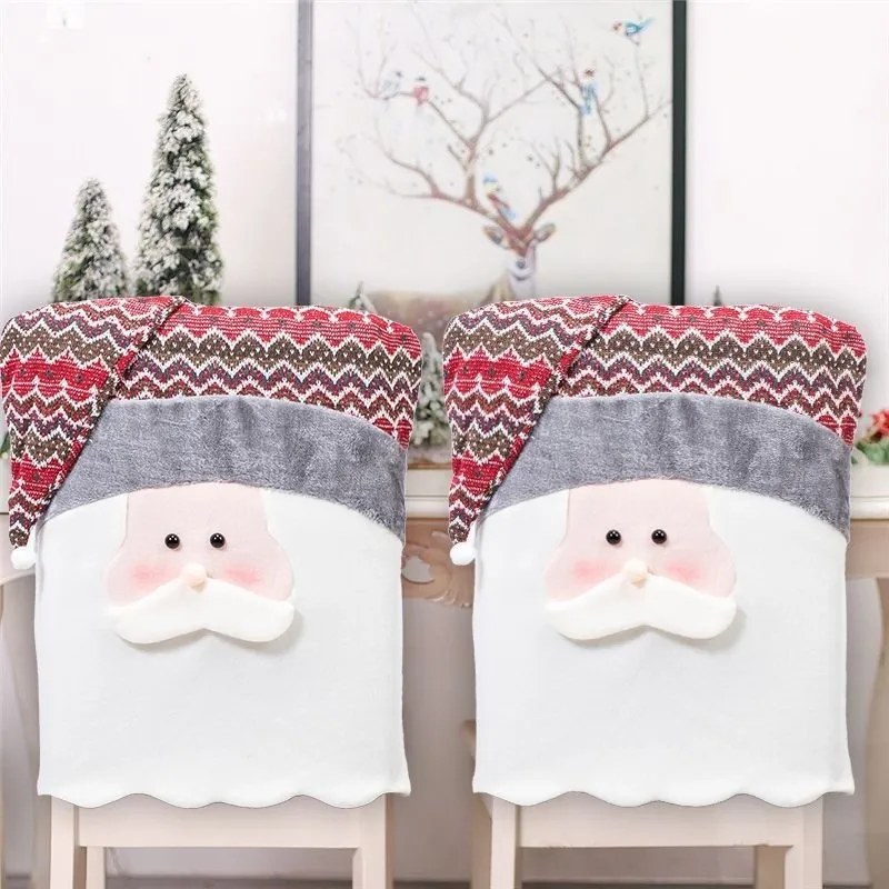 Sada 4 ks potahů na židle Merry Christmas Santa vícebarevná