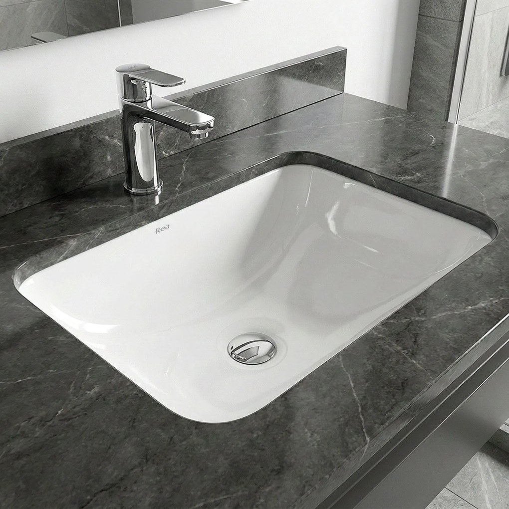 Rea Anabel, zapustené umývadlo 460x350x200 mm, biela lesklá, REA-U0624