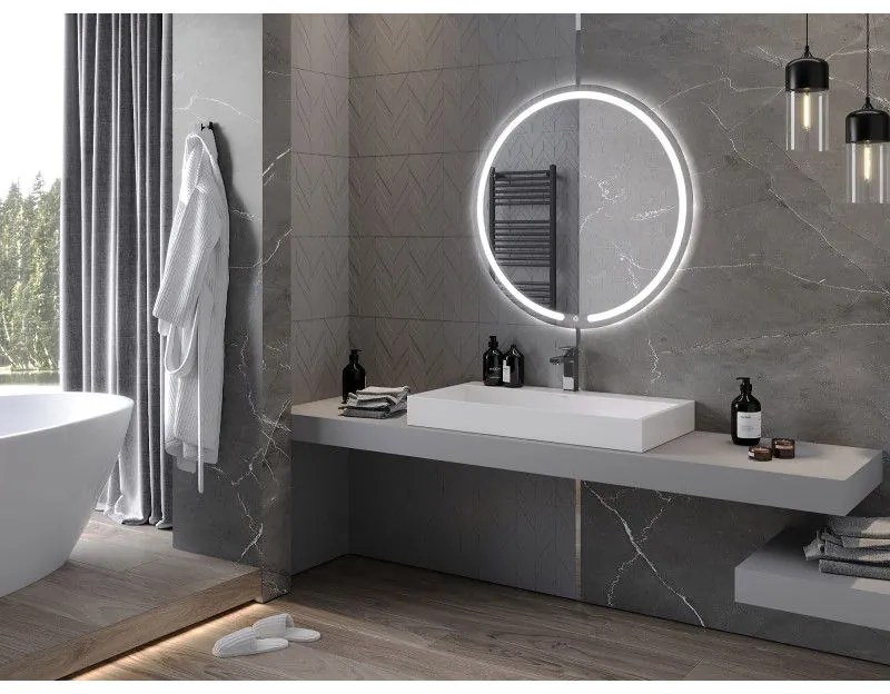 Mexen Rose, LED kúpeľňové zrkadlo s podsvietením 90x90 cm, 6000K, ochrana proti zahmlievaniu, 9810-090-090-611-00