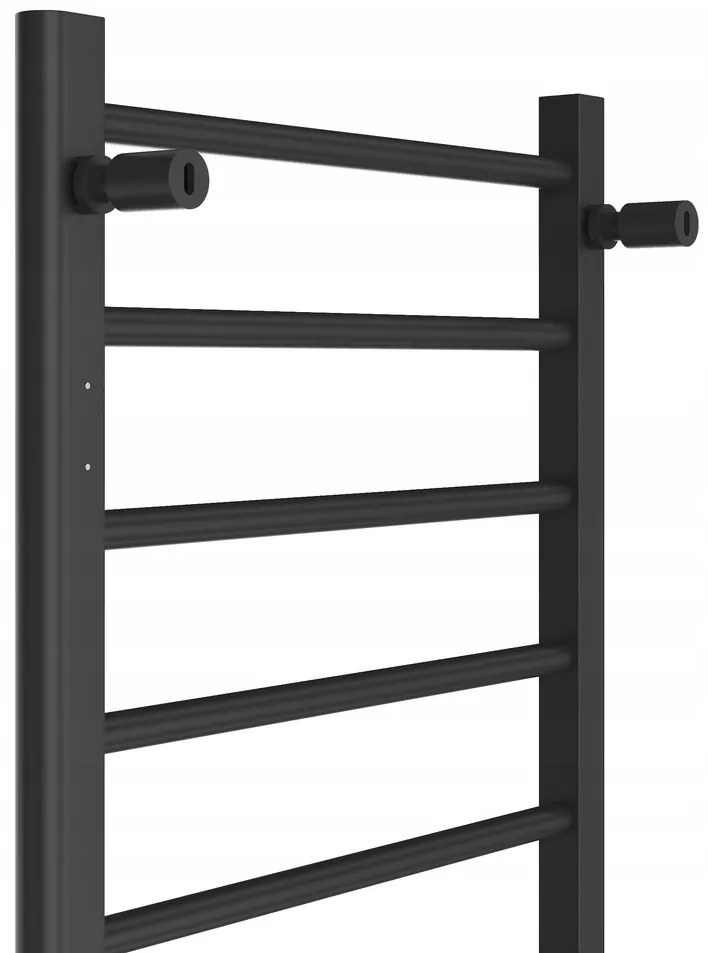 Gamma Erga Pago, elektrické vykurovacie teleso 500x800 mm s digitálnym termostatom na postavenie alebo na stenu, 200W, čierna matná, ERG-LAV-GRZE-E-ST88080500-BK