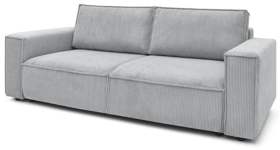 Svetlosivá menčestrová rozkladacia pohovka 245 cm Nihad – Bobochic Paris