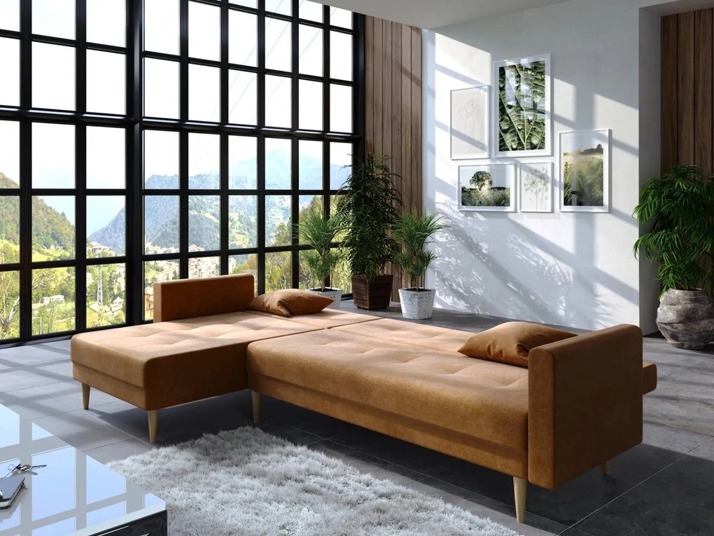 ROHOVÁ SEDAČKA NESTOR PRAVÁ - ĽAVÁ ZAMATOVÁ LÁTKA