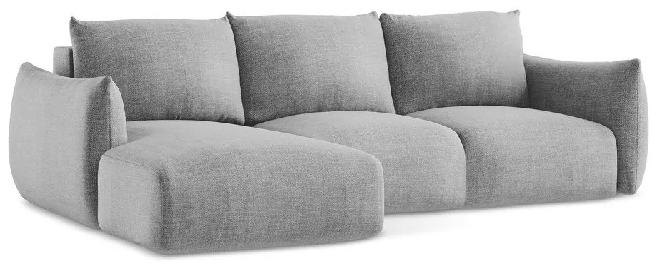 Svetlosivá rozkladacia rohová pohovka (ľavý roh/s leňoškou) Leila – Makamii