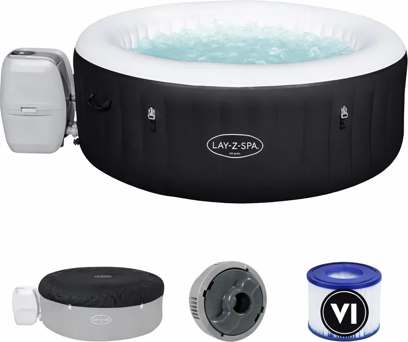 Bestway LAY-Z-SPA MIAMI AIRJET JACUZZI PRE 2-4 OSOBY 180 x 66 CM | BIANO