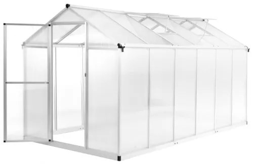 vidaXL Skleník, hliník 362x190x195 cm, 13,41 m³-