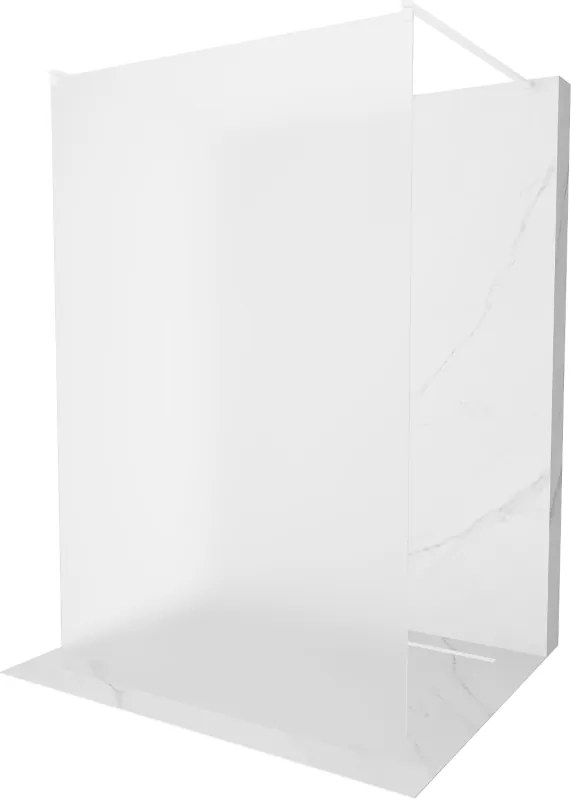 Mexen Kioto voľne stojaca sprchová stena 100 x 200 cm, inovať 8 mm, biela - 800-100-002-20-30