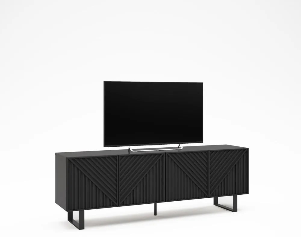 Čierny TV stolík 161x55x35 cm Peta – Marckeric