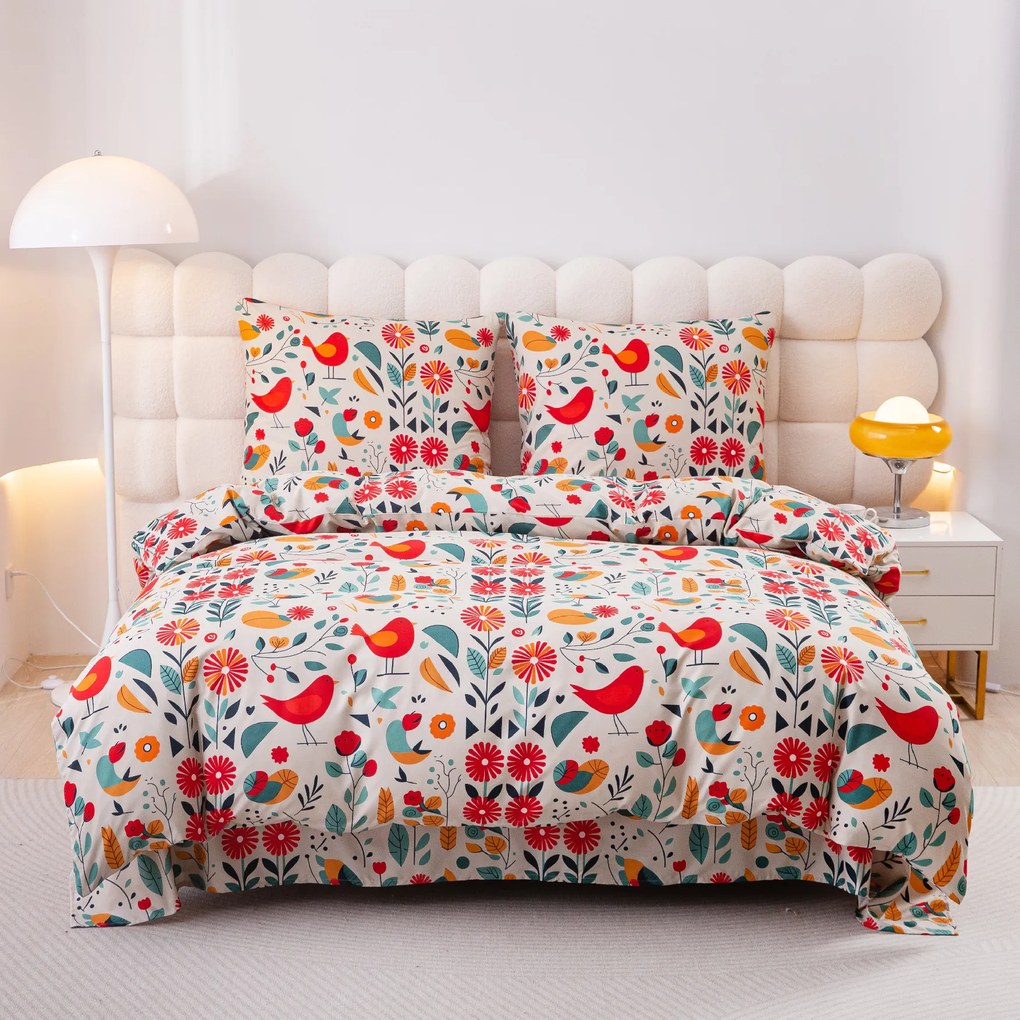 Obliečky z mikrovlákna RETRO BIRD farebné Rozmer obliečky: 70 x 90 cm | 140 x 220 cm