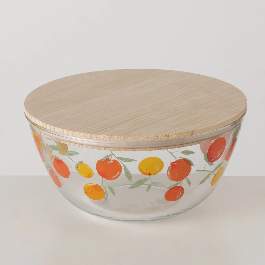 Sklenená misa s poklopom Fruits