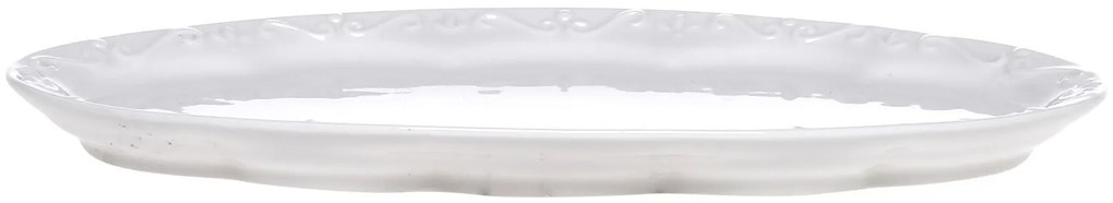 Porcelánový servírovací oválny podnos s čipkou Provence lace - 24*13 cm
