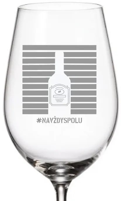 Dekorant Pohárik na víno pre vinohradníkov NAVŽDY SPOLU
