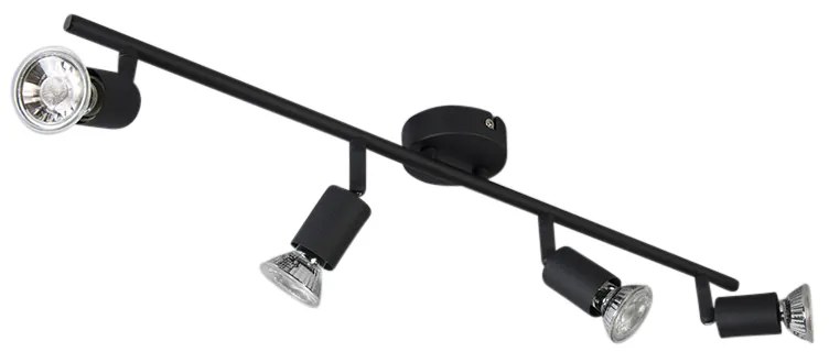 Priemyselné bodové svetlo čierne sklápateľné 4-žiarovkové - Jeany