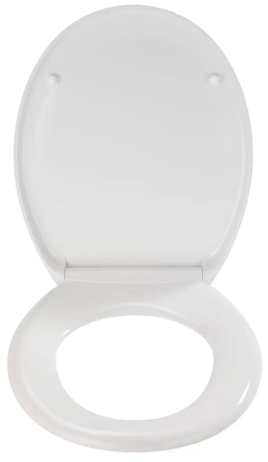 Biele WC sedadlo s jednoduchým zatváraním Wenko Premium Ottana, 45,2 × 37,6 cm