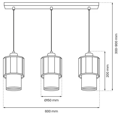 Luster na lanku BLANCO 3xE27/60W/230V biela
