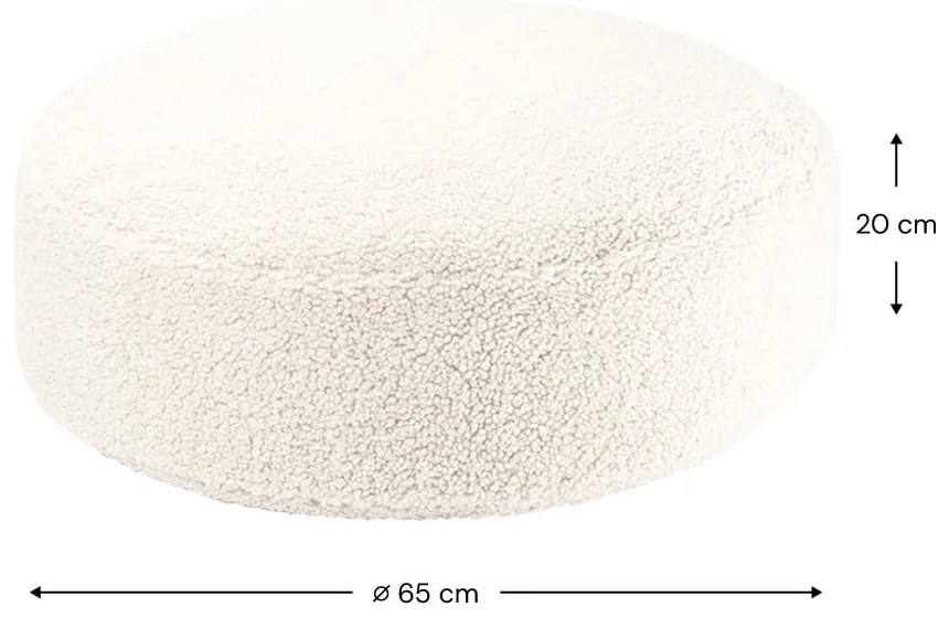 Krémový detský sedací vak z textílie buklé Round – Wigiwama