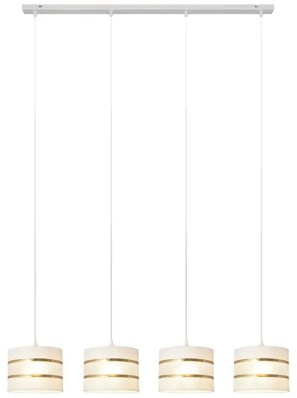 Luster na lanku HELEN 4xE27/15W/230V biela/zlatá