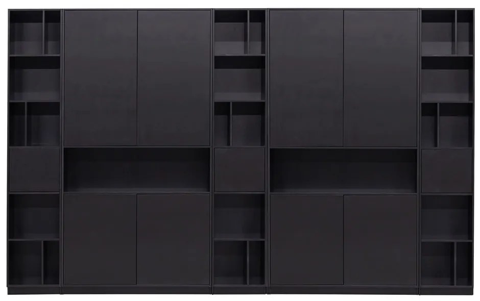 Čierna modulárna knižnica z borovicového dreva 340x210 cm Finca – WOOOD