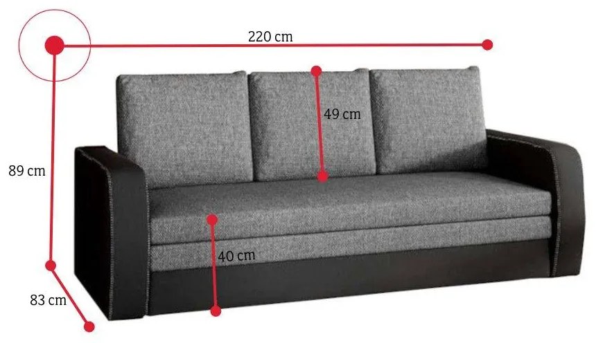 Rozkladacia pohovka EXTRA, 220x89x83, sawana 05/soft 11