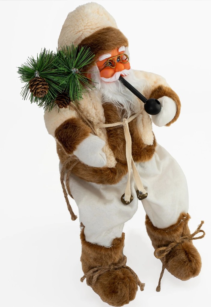 Tutumi Tutumi, vianočná figúrka Santa Clausa 44 cm 301252, biela-hnedá-zelená, CHR-08901