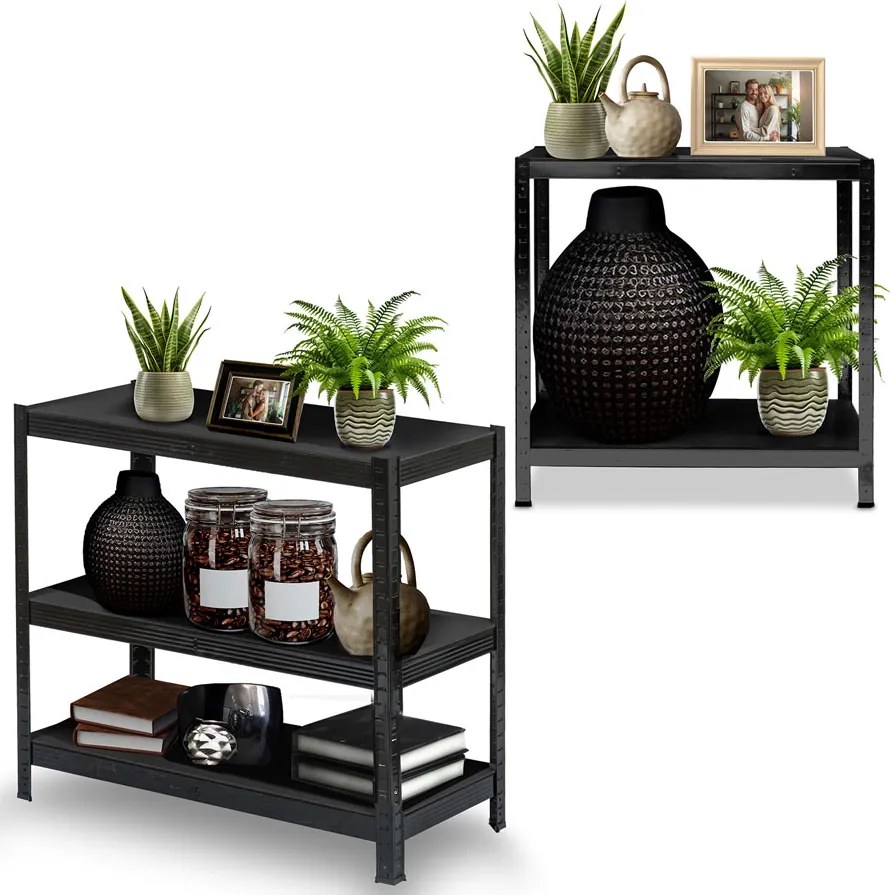 Kovový úložný regál 180 x 90 x 40 cm Humberg HR-851 čierny