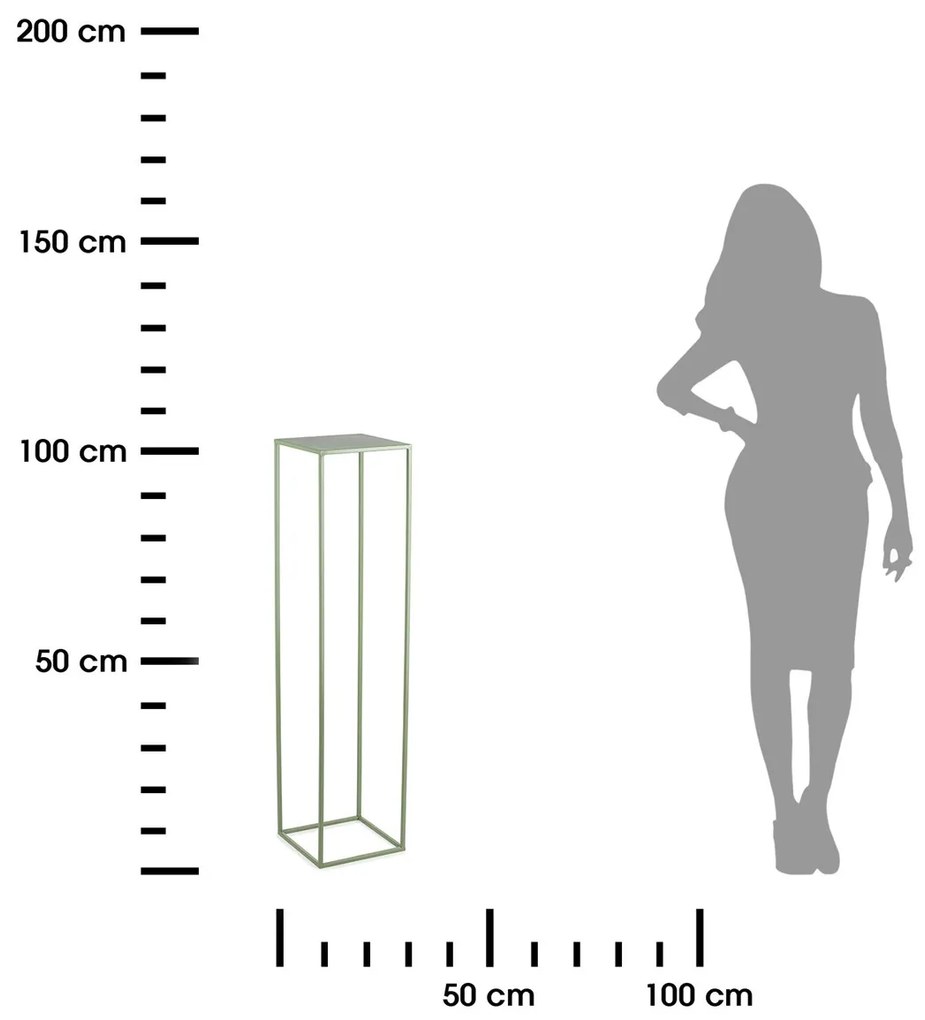 HowHomely STOJAN NA KVETINÁČ SIMPLE 100X24X24 CM ZELENÁ