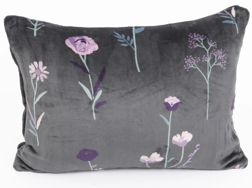Obliečka na vankúš mikroplyš Exclusive 40 × 60 cm - Vlčie maky tmavo sivé