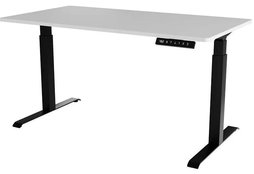 Cama Meble Elektrický výškovo nastaviteľný pc stôl MOON LONG (biela + čierna)