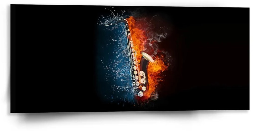 Sablio Obraz Ohnivý saxofón - 110x50 cm