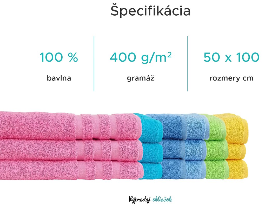 Uterák LINEA 50x100 cm azúrový, 100% bavlna