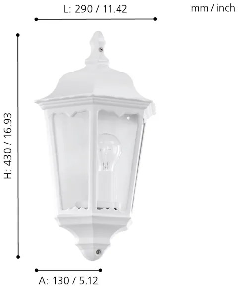Eglo 93448 - Vonkajšie nástenné svietidlo navedie 1xE27/60W/230V