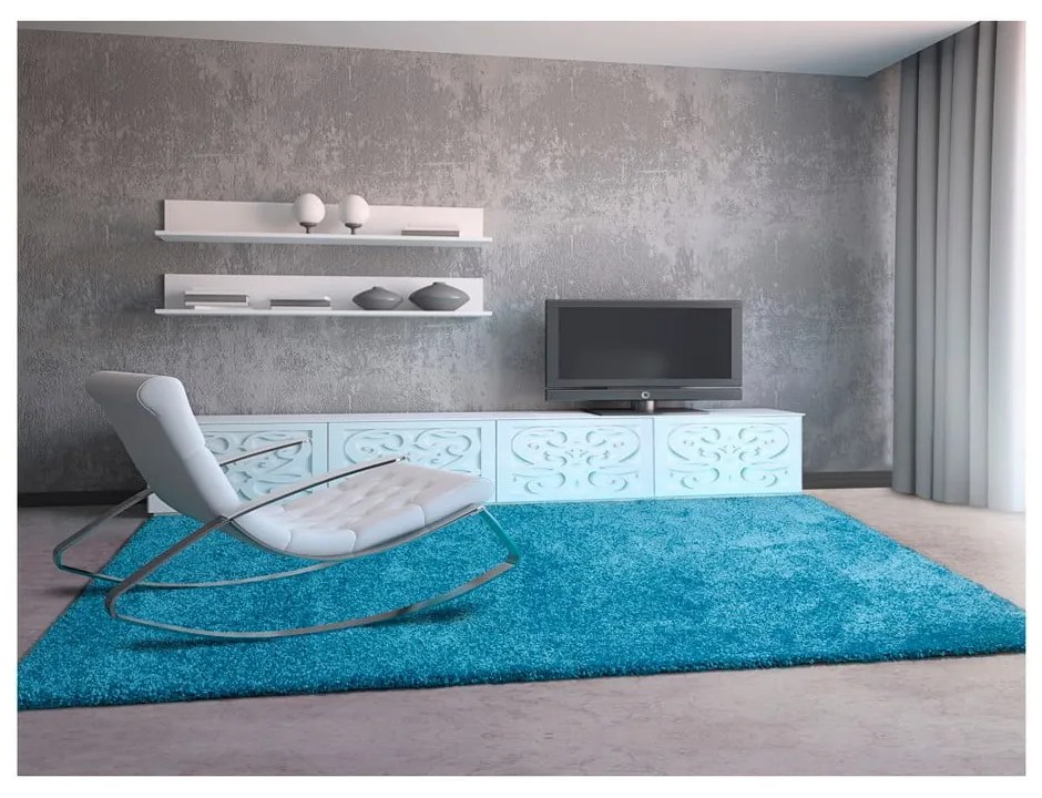 Modrý koberec Universal Aqua Liso, 57 × 110 cm