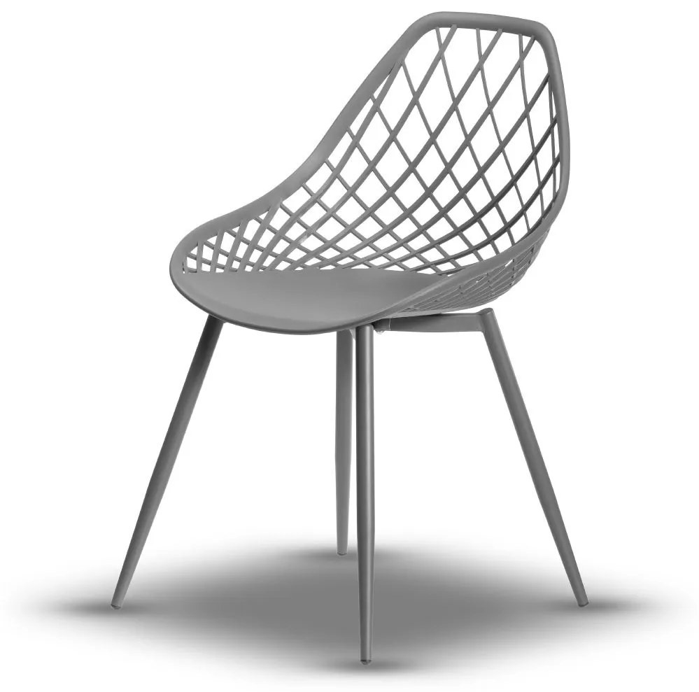 Stolička LUGO šedá - moderná, priesvitná, do kuchyne / záhrady / kaviarne